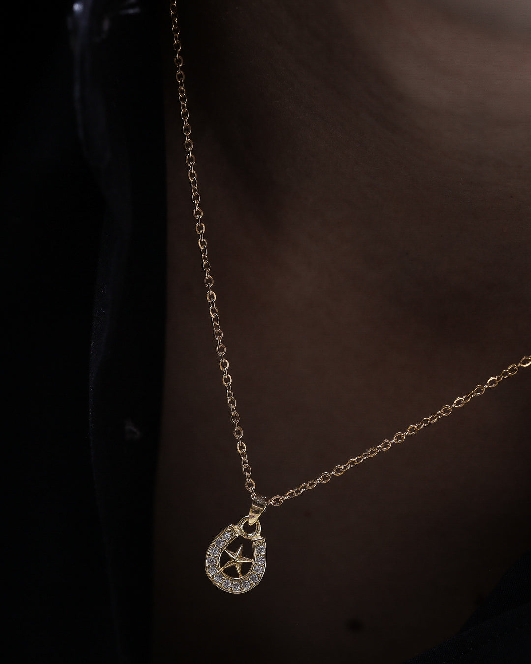 s925 horseshoe&star necklace #N12