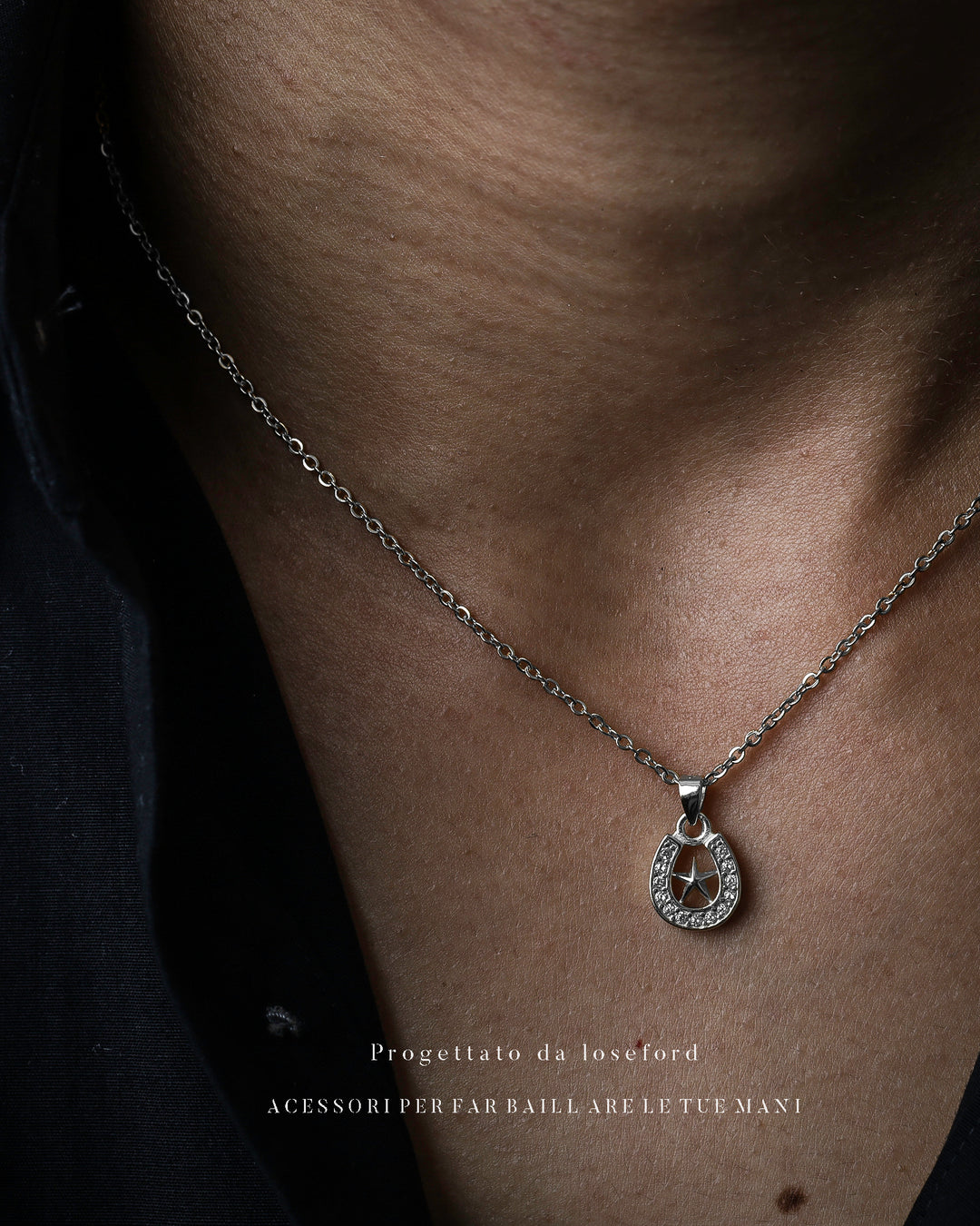 s925 horseshoe&star necklace #N12