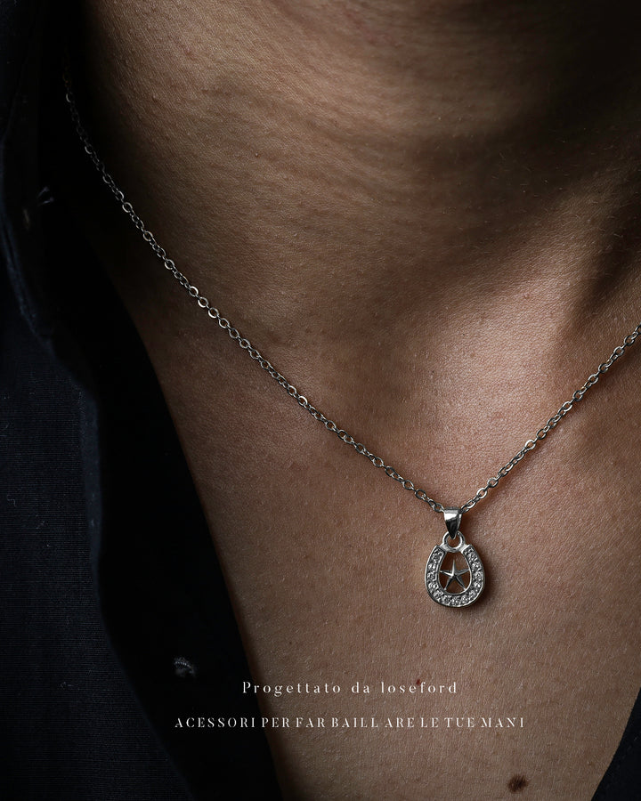 s925 horseshoe&star necklace #N12