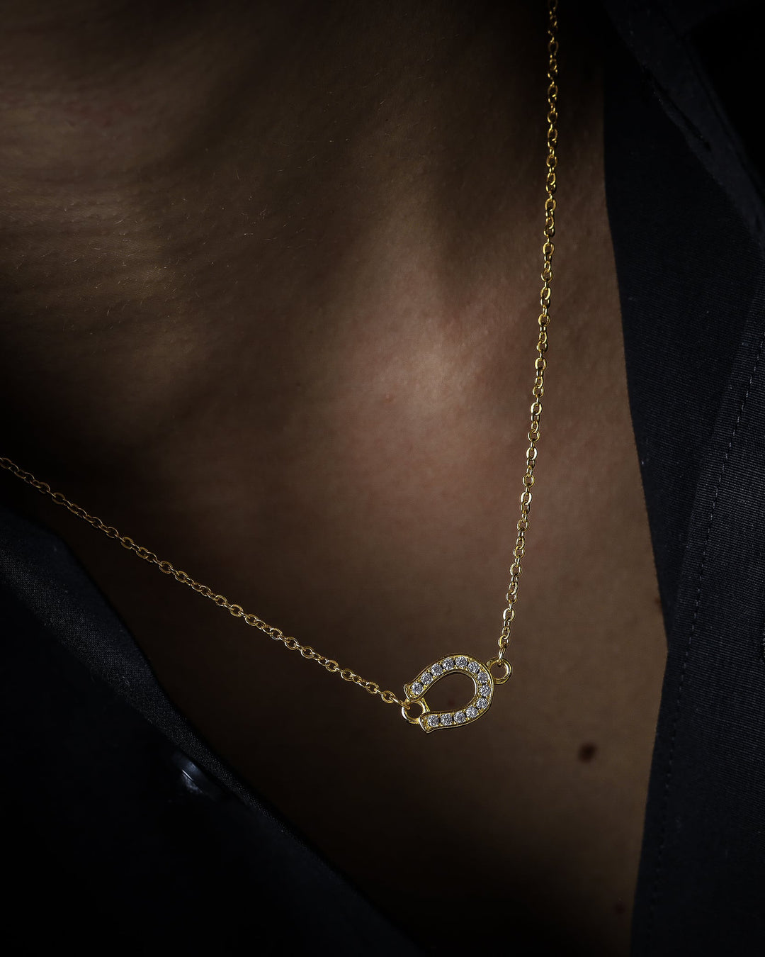 s925 horseshoe chain necklace #N13