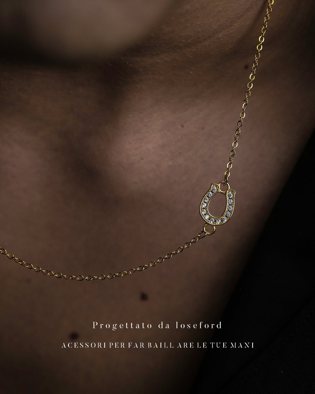 s925 horseshoe chain necklace #N13