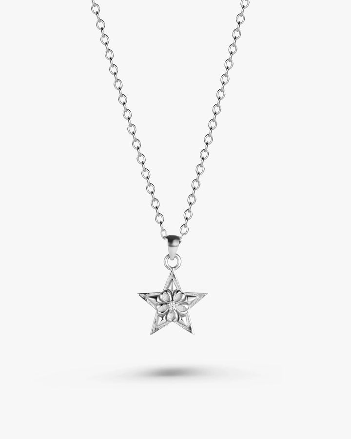 s925 zilconia star necklace #N14