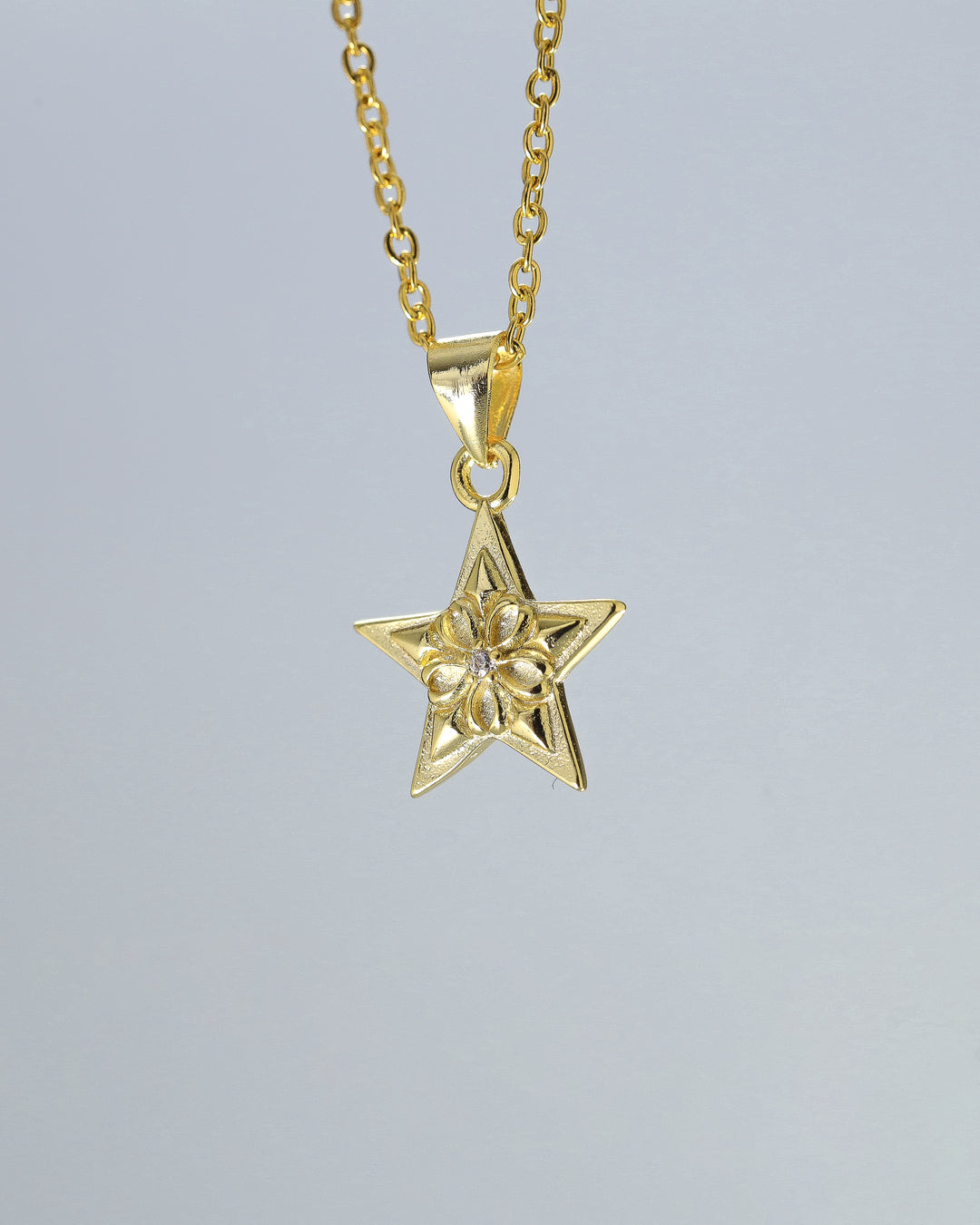 s925 zilconia star necklace #N14