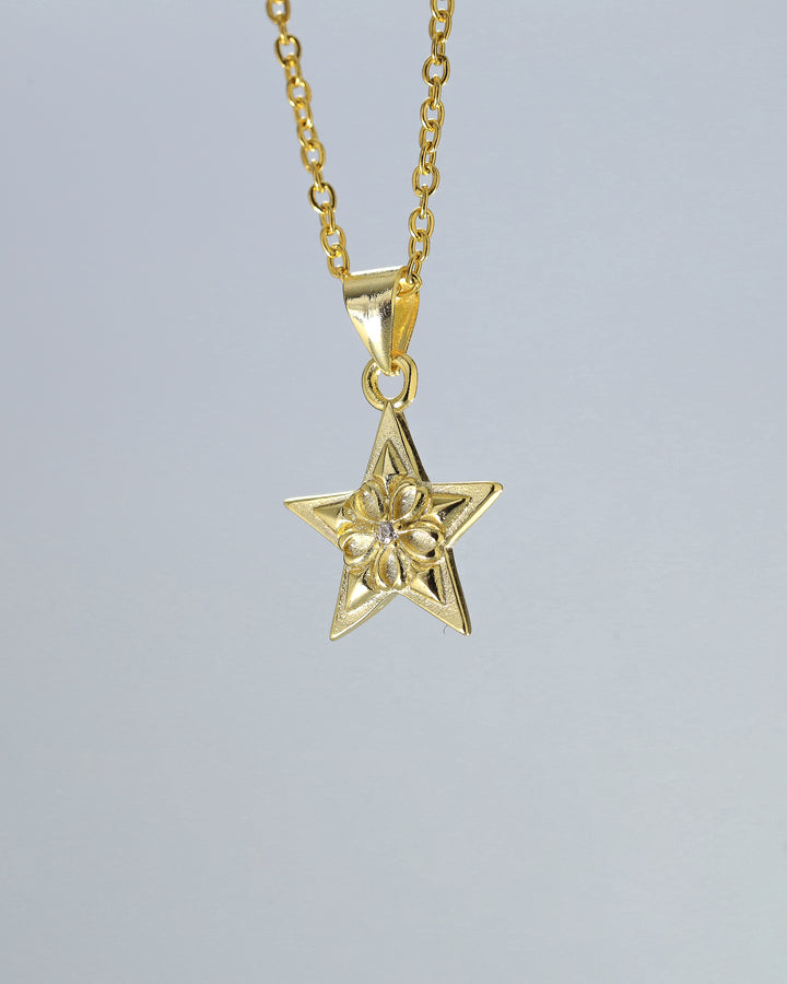 s925 zilconia star necklace #N14