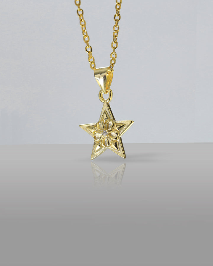 s925 zilconia star necklace #N14