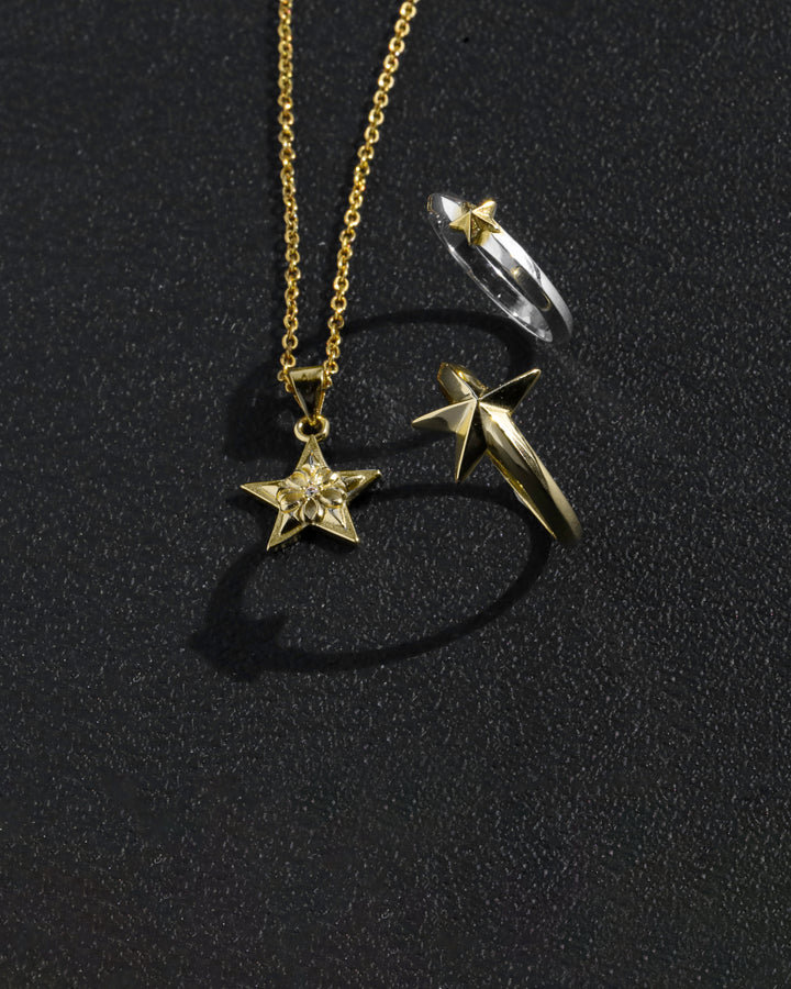 s925 zilconia star necklace #N14