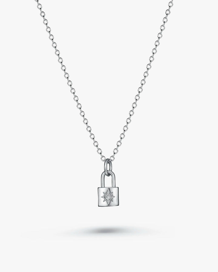 s925 padlock necklace #N18