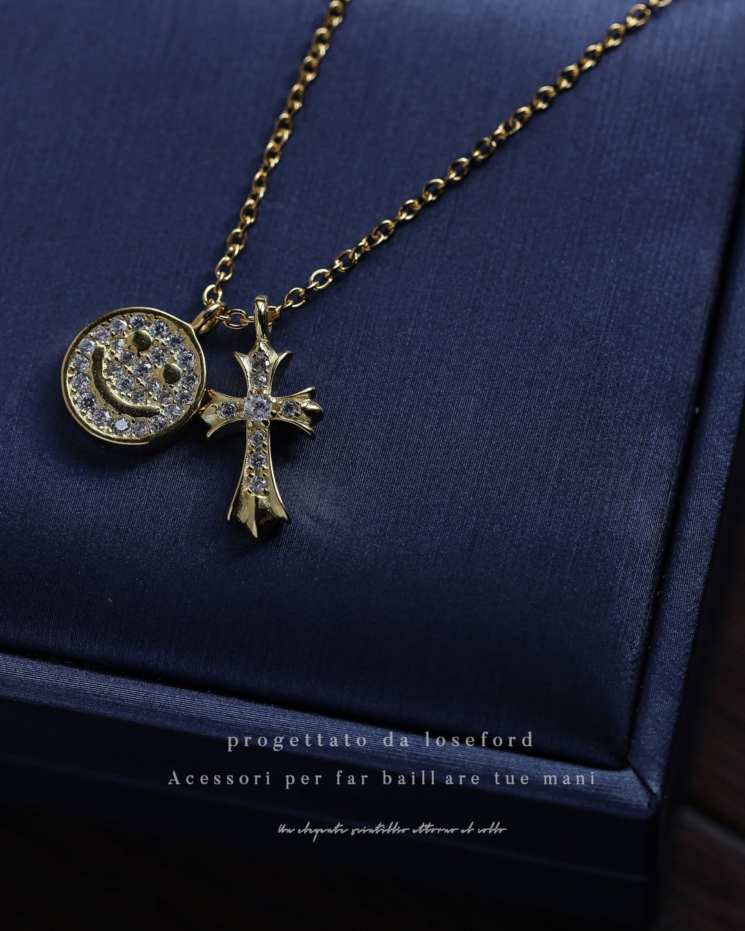 s925 smile&cross necklace #N21