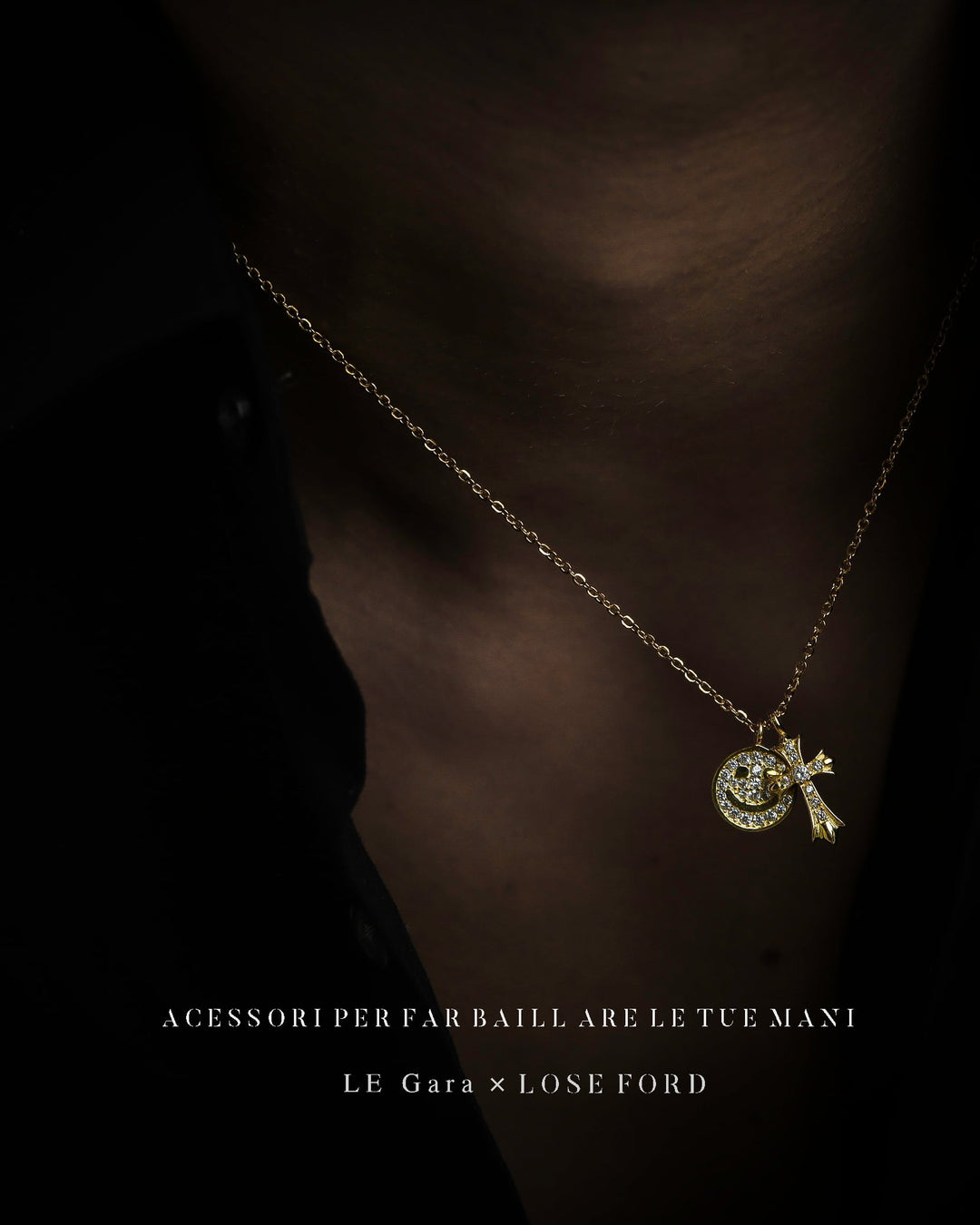 s925 smile&cross necklace #N21