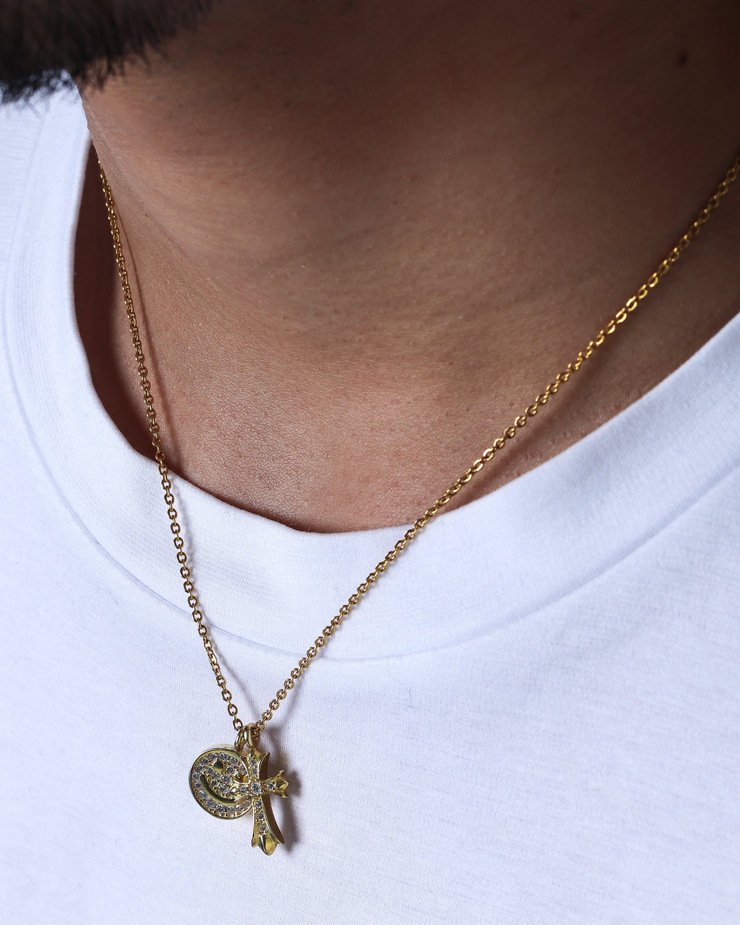 s925 smile&cross necklace #N21
