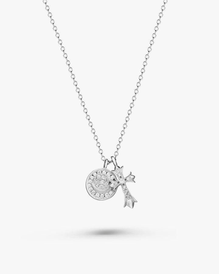 s925 smile&cross necklace #N21