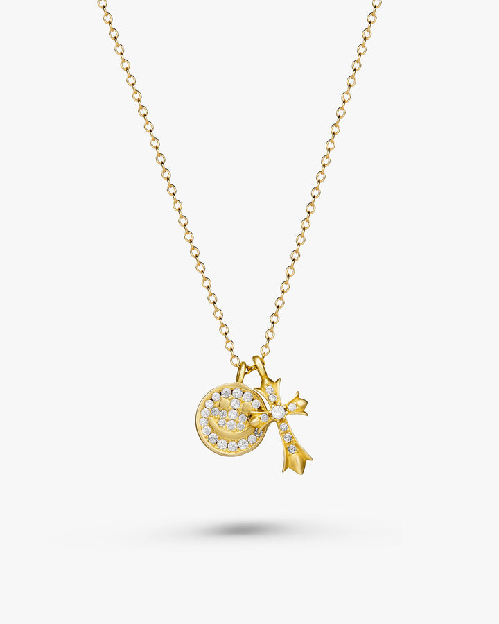 s925 smile&cross necklace #N21