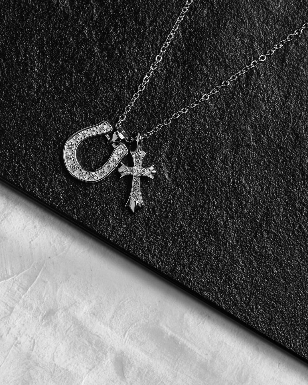 s925 horseshoe&cross necklace #N22