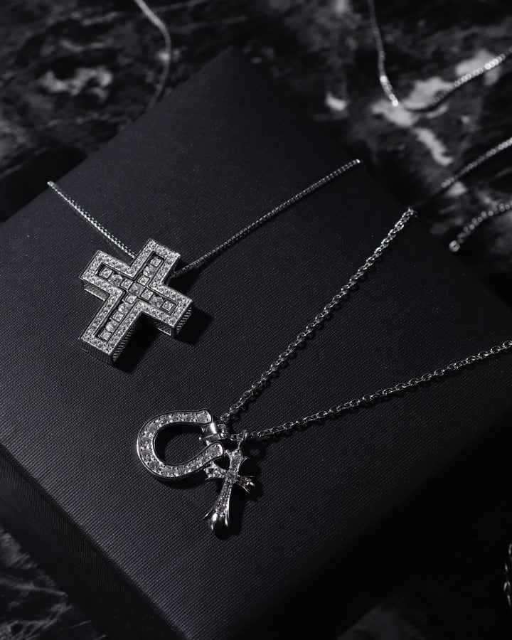 s925 horseshoe&cross necklace #N22