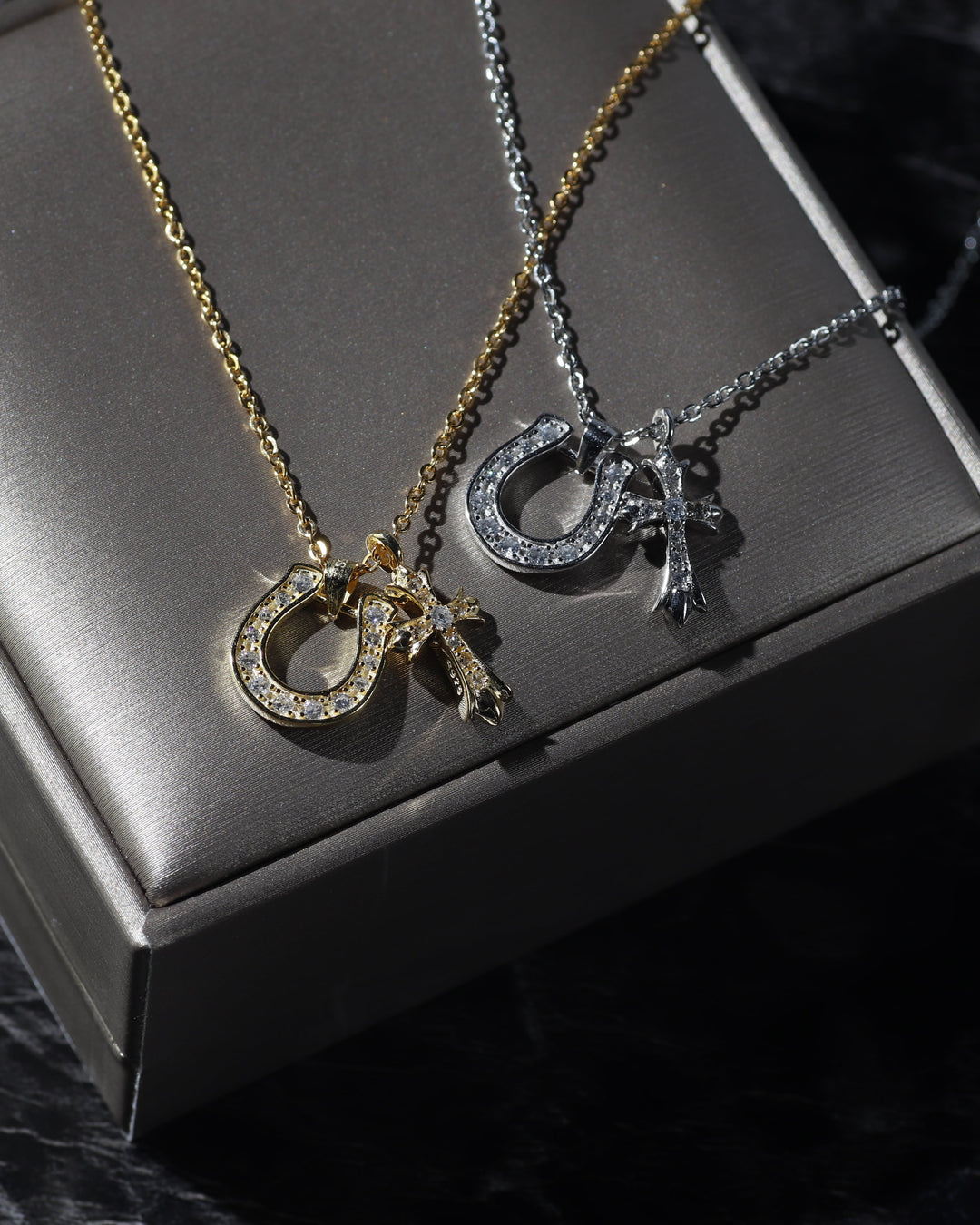 s925 horseshoe&cross necklace #N22
