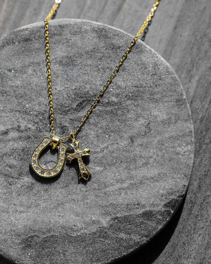 s925 horseshoe&cross necklace #N22