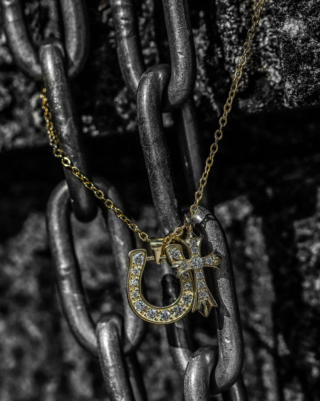 s925 horseshoe&cross necklace #N22