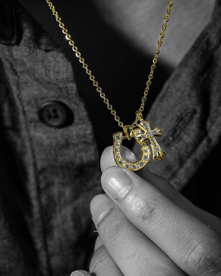 s925 horseshoe&cross necklace #N22