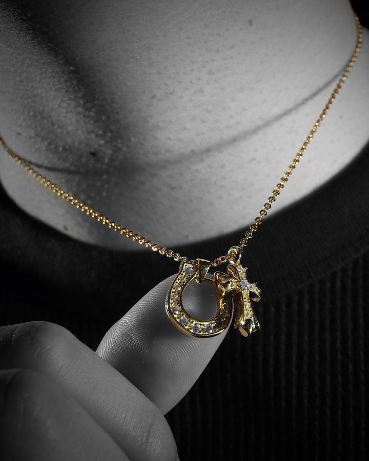 s925 horseshoe&cross necklace #N22