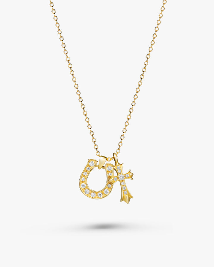 s925 horseshoe&cross necklace #N22