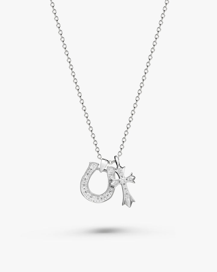 s925 horseshoe&cross necklace #N22