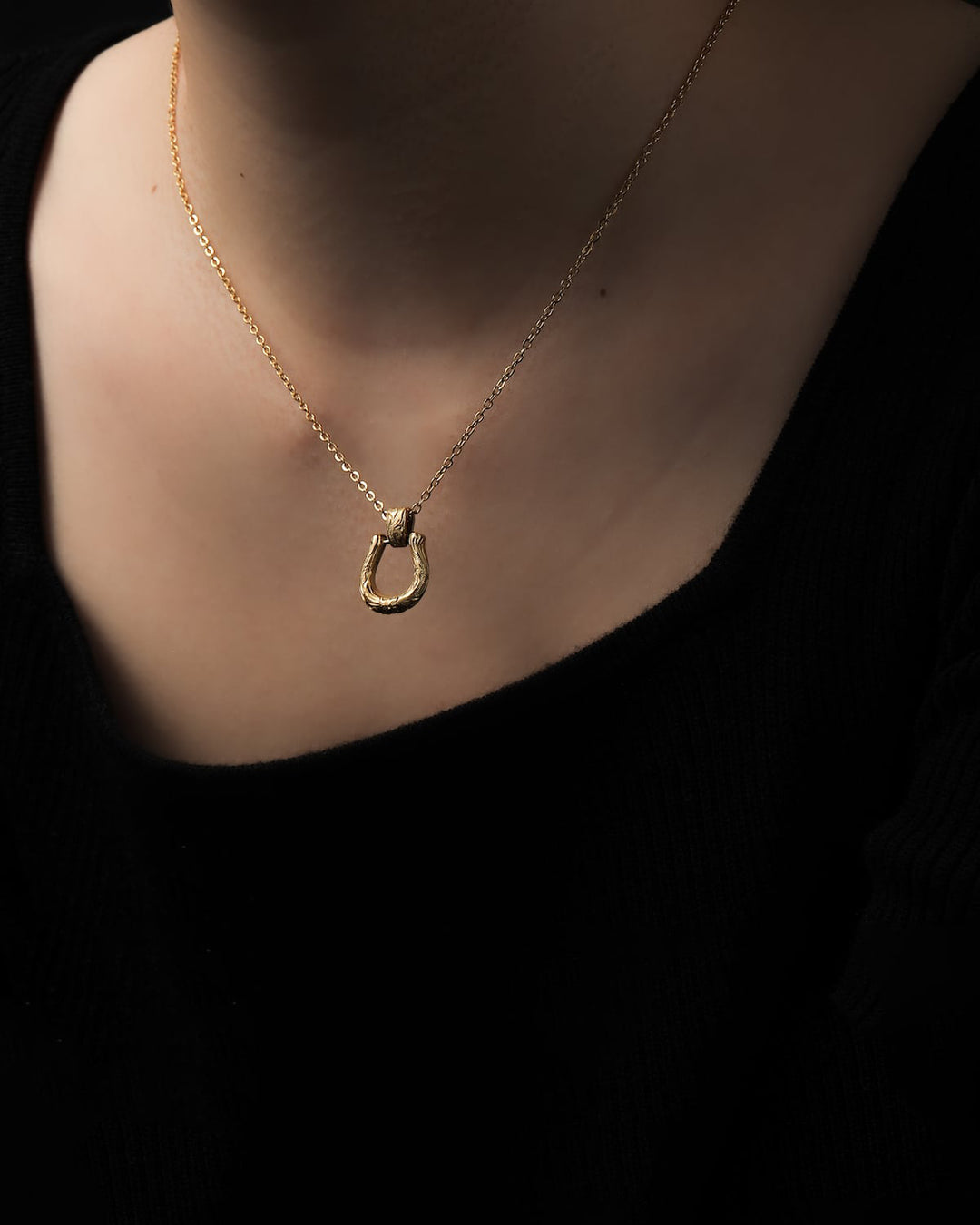 316L hawaiian horseshoe necklace #N28