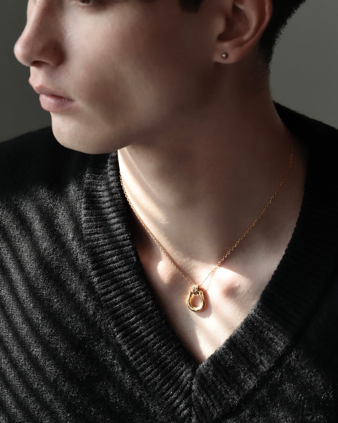 316L hawaiian horseshoe necklace #N28