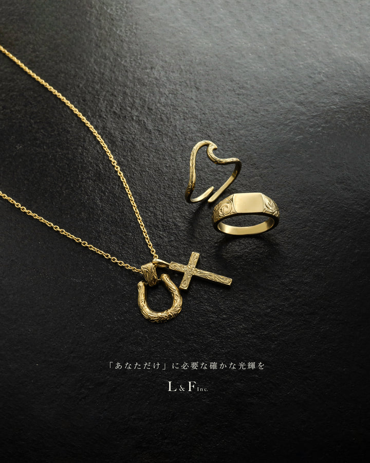 316L hawaiian horseshoe & cross necklace #N29