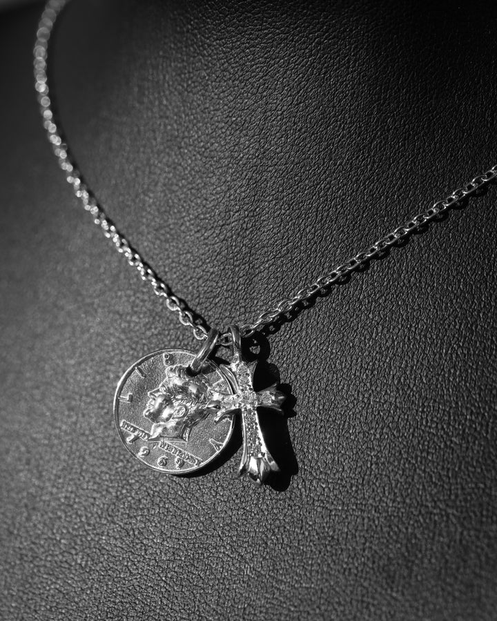 316L coin&cross necklace #N33
