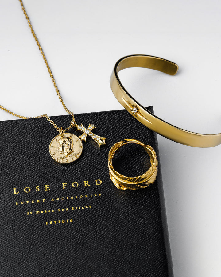 316L coin&cross necklace #N33