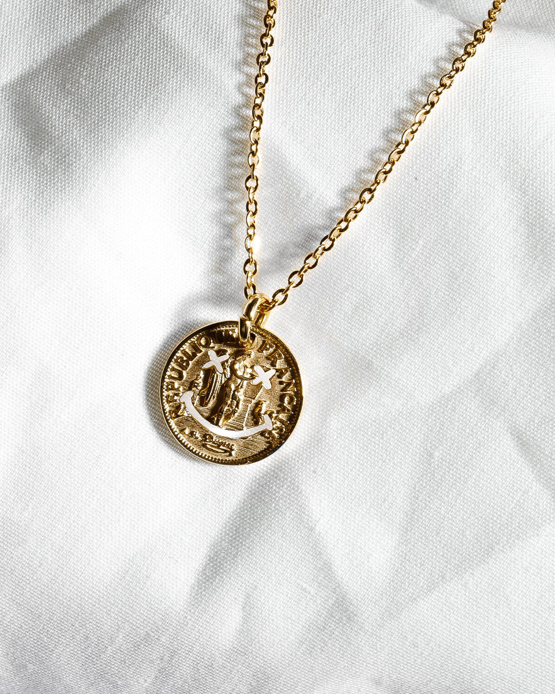 316L smile coin necklace #N41