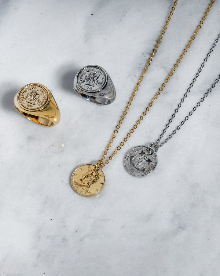 316L smile coin necklace #N41