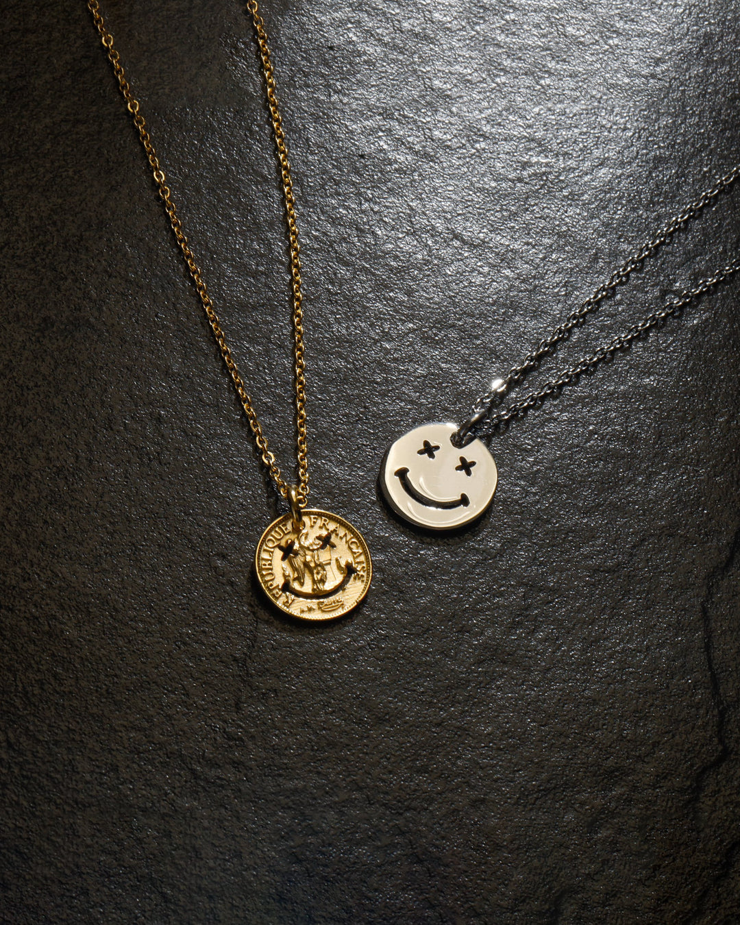 316L smile coin necklace #N41