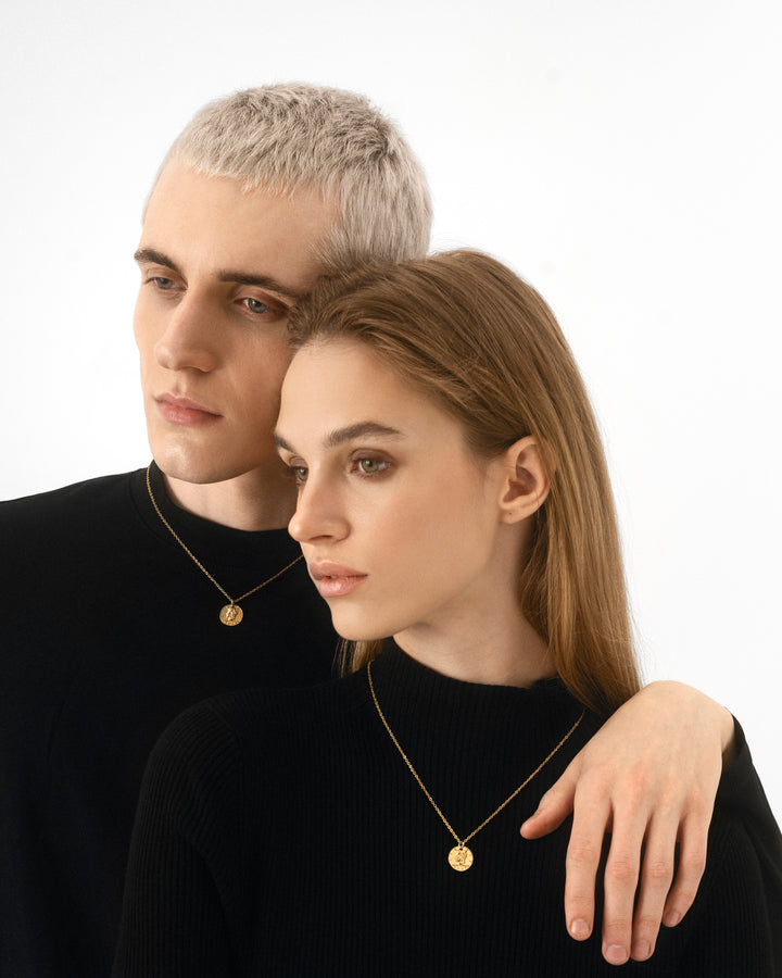 316L coin&sun necklace #N42
