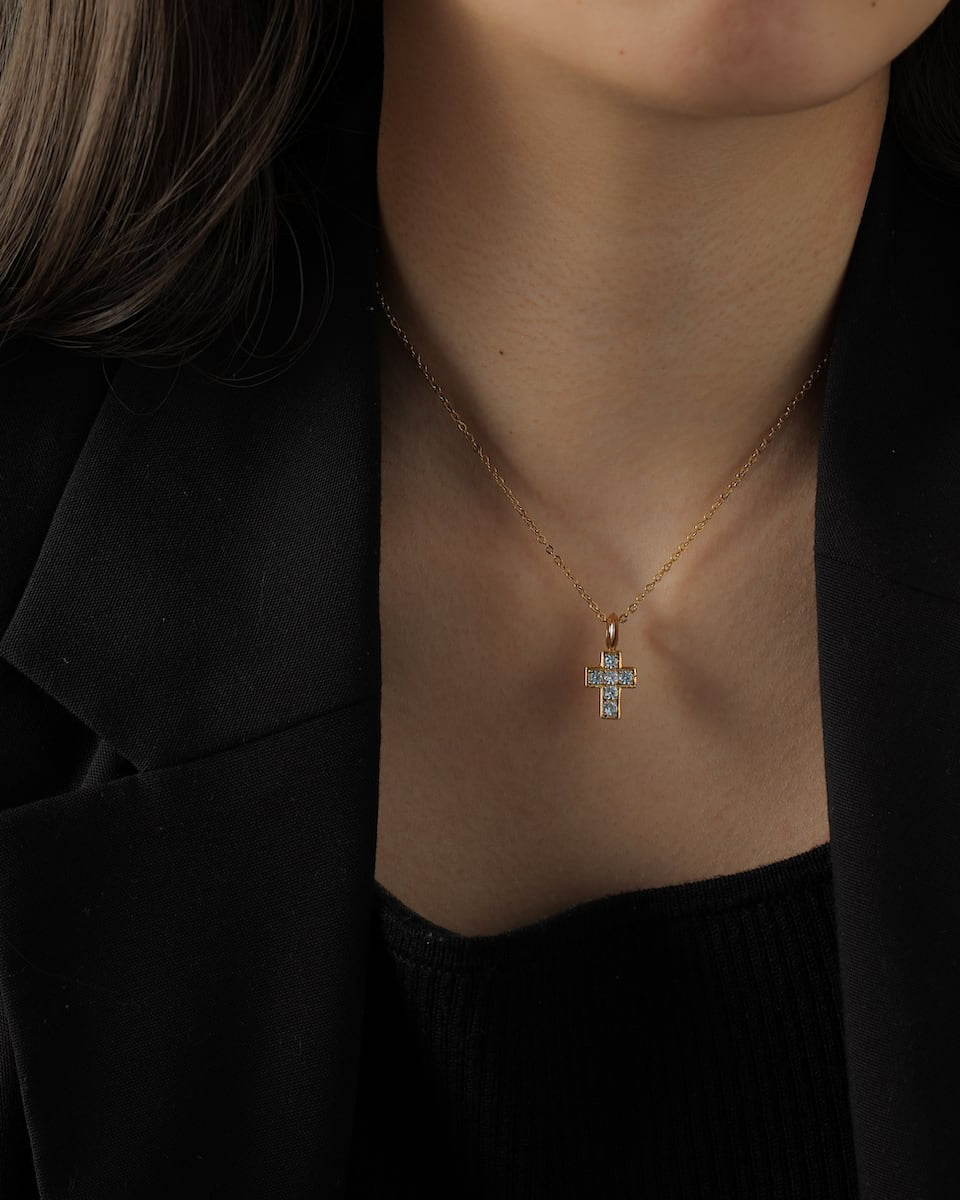 316L ziruconia cross necklace #N47