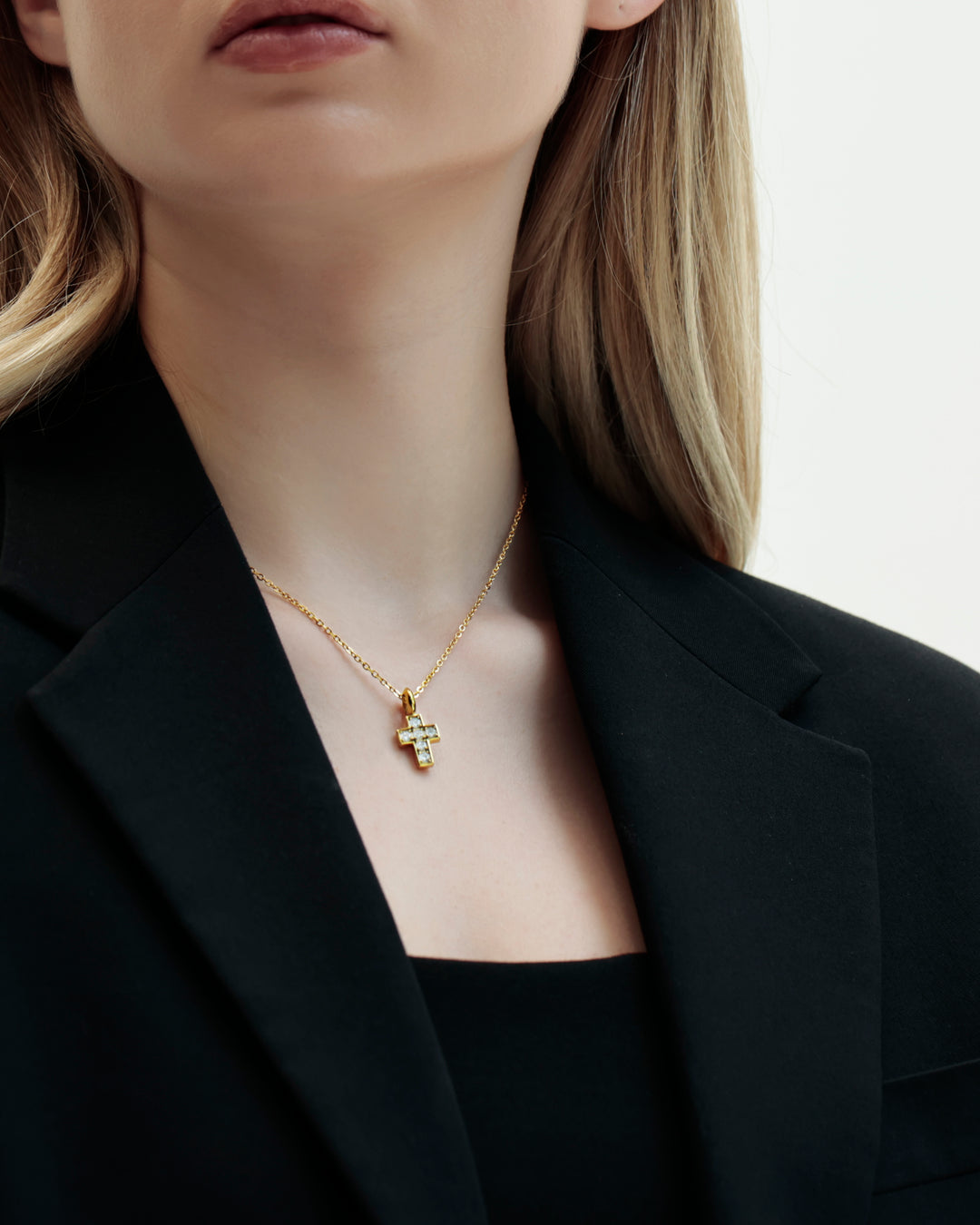 316L ziruconia cross necklace #N47