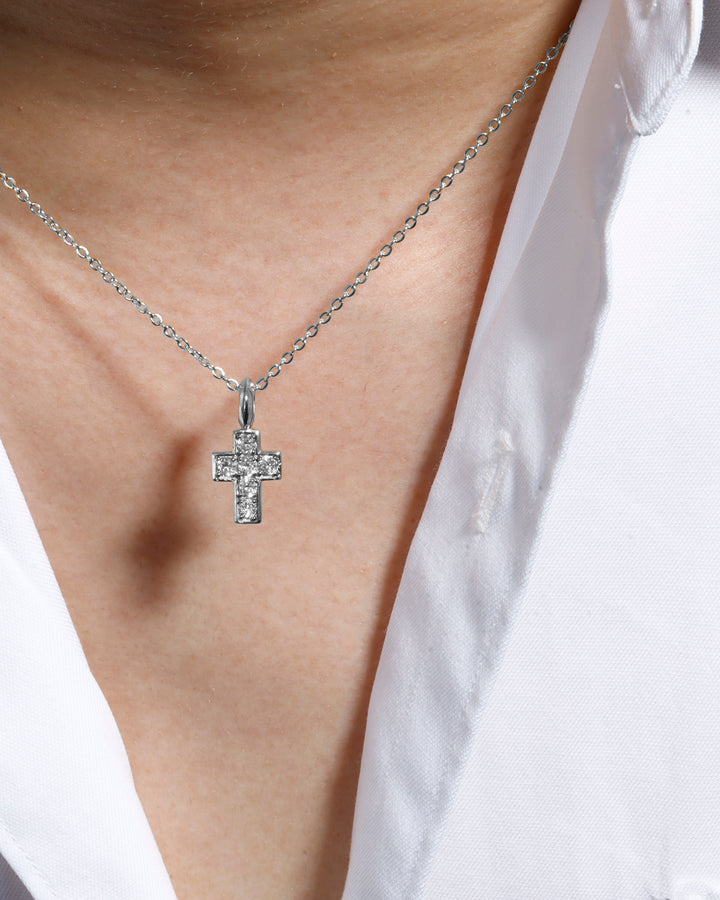 316L ziruconia cross necklace #N47