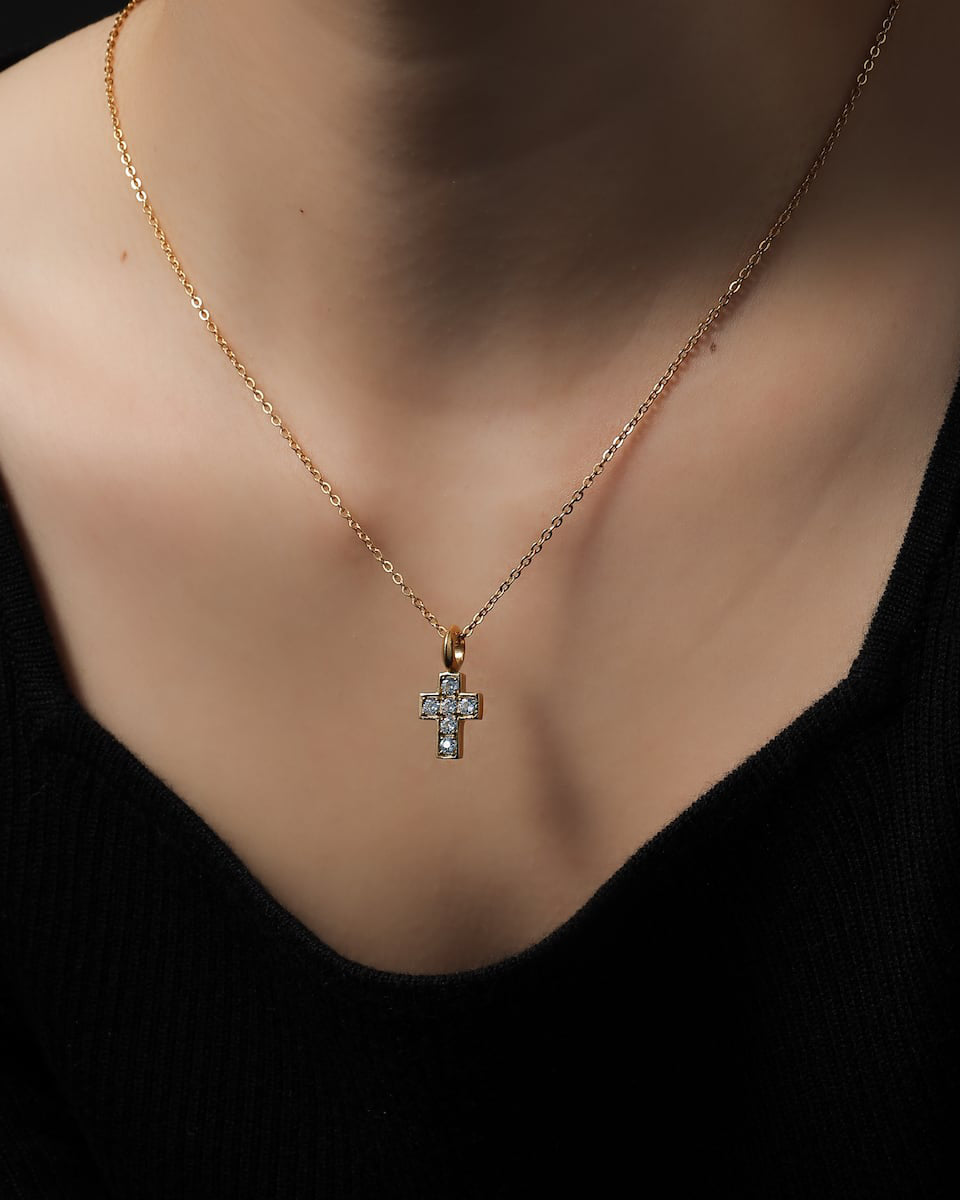 316L ziruconia cross necklace #N47