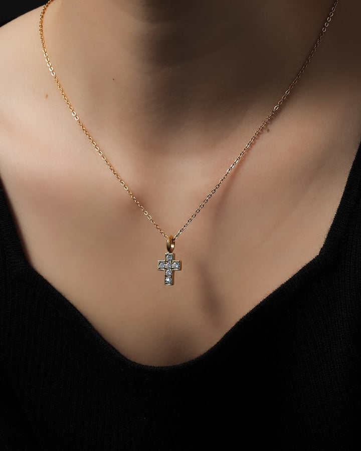 316L ziruconia cross necklace #N47