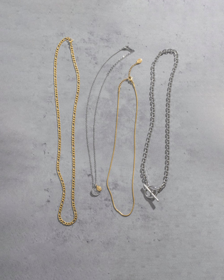 316L double coin necklace #N58