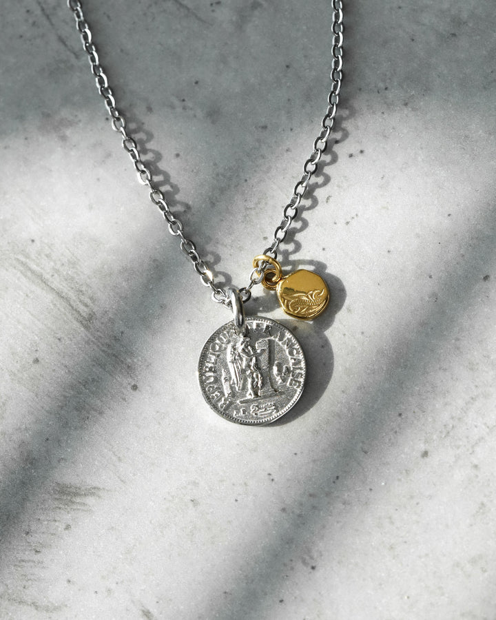 316L coin sun necklace (2way) #N59