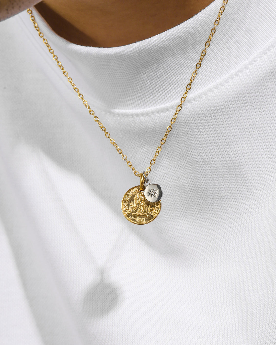 316L coin sun necklace (2way) #N59