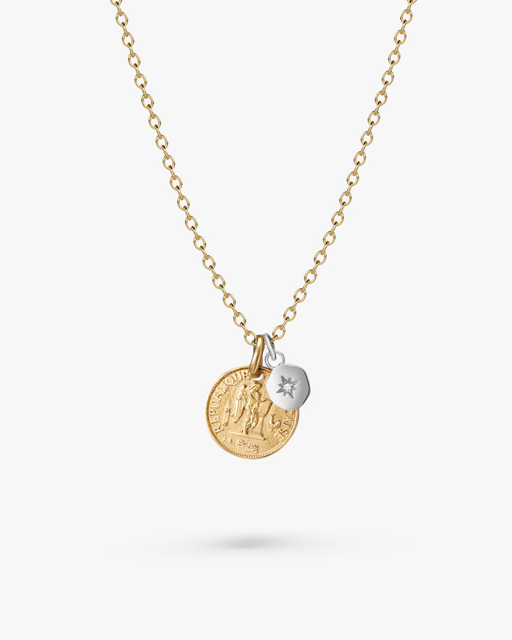 316L coin sun necklace (2way) #N59
