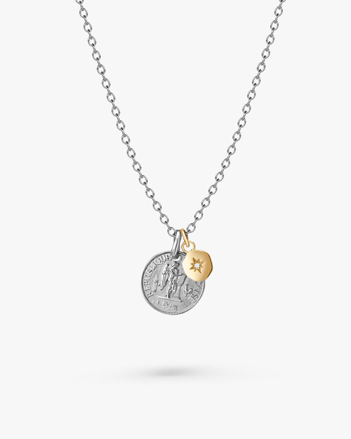 316L coin sun necklace (2way) #N59