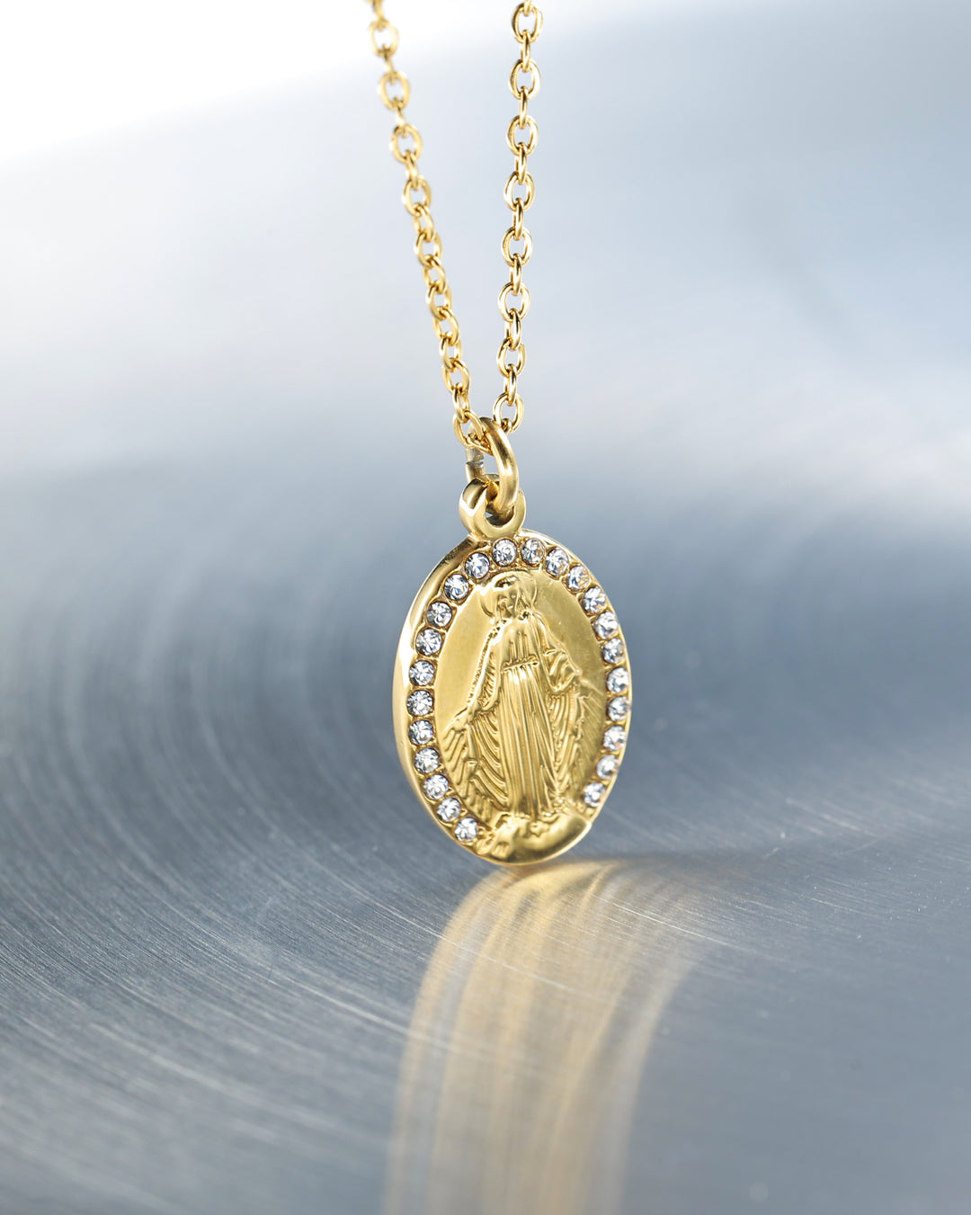 316L zilconia medai necklace #N60