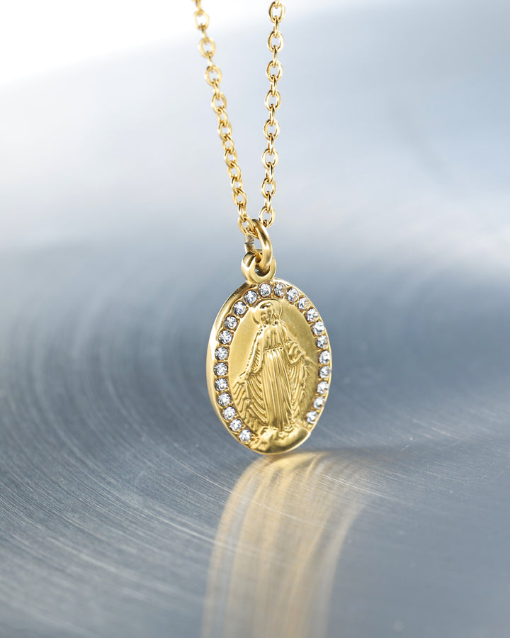 316L zilconia medai necklace #N60