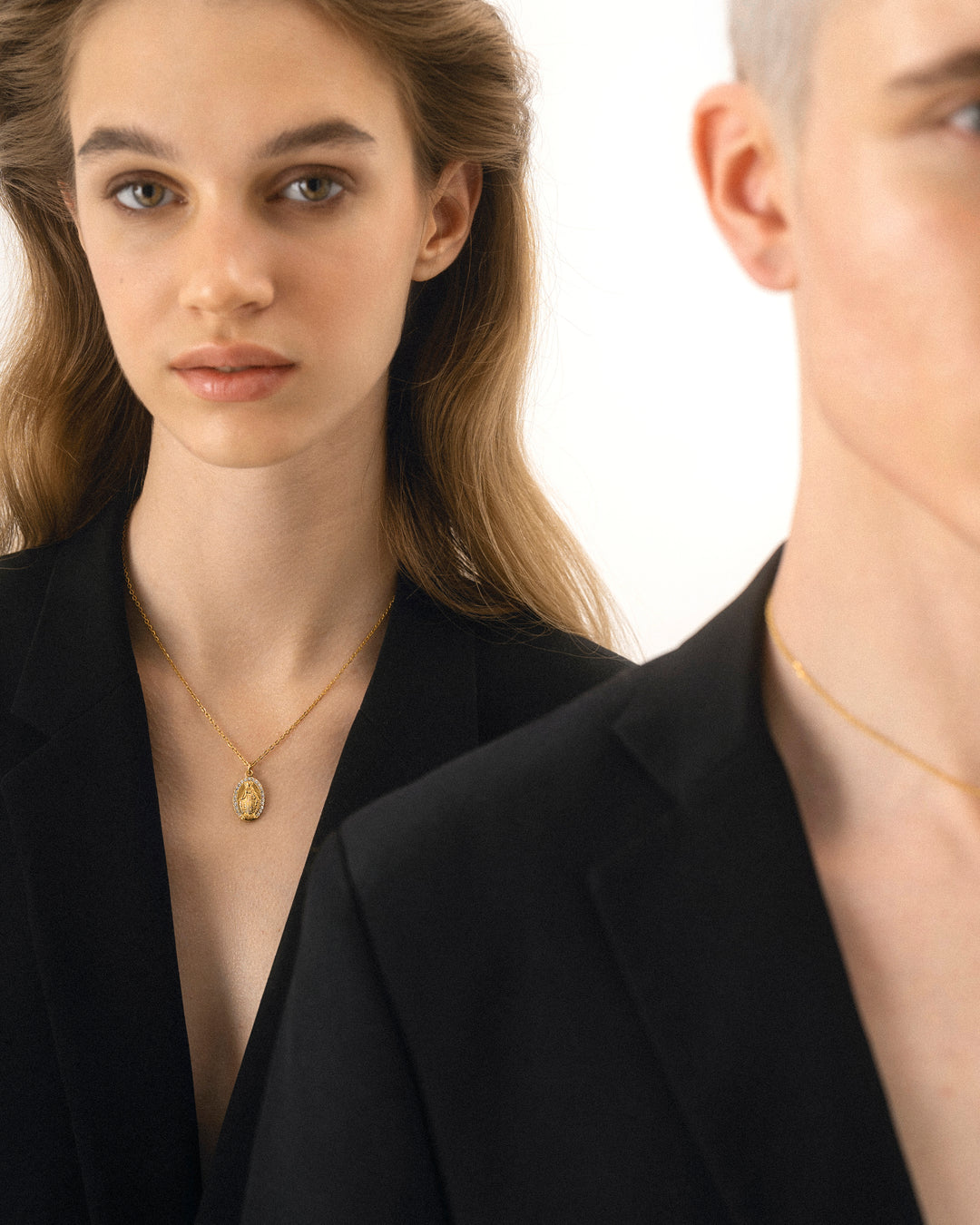 316L zilconia medai necklace #N60