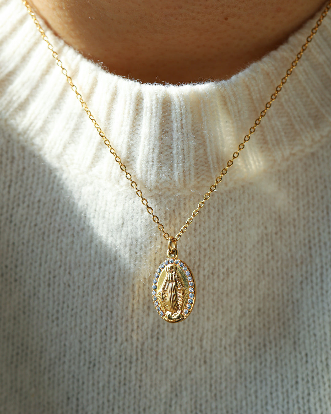 316L zilconia medai necklace #N60