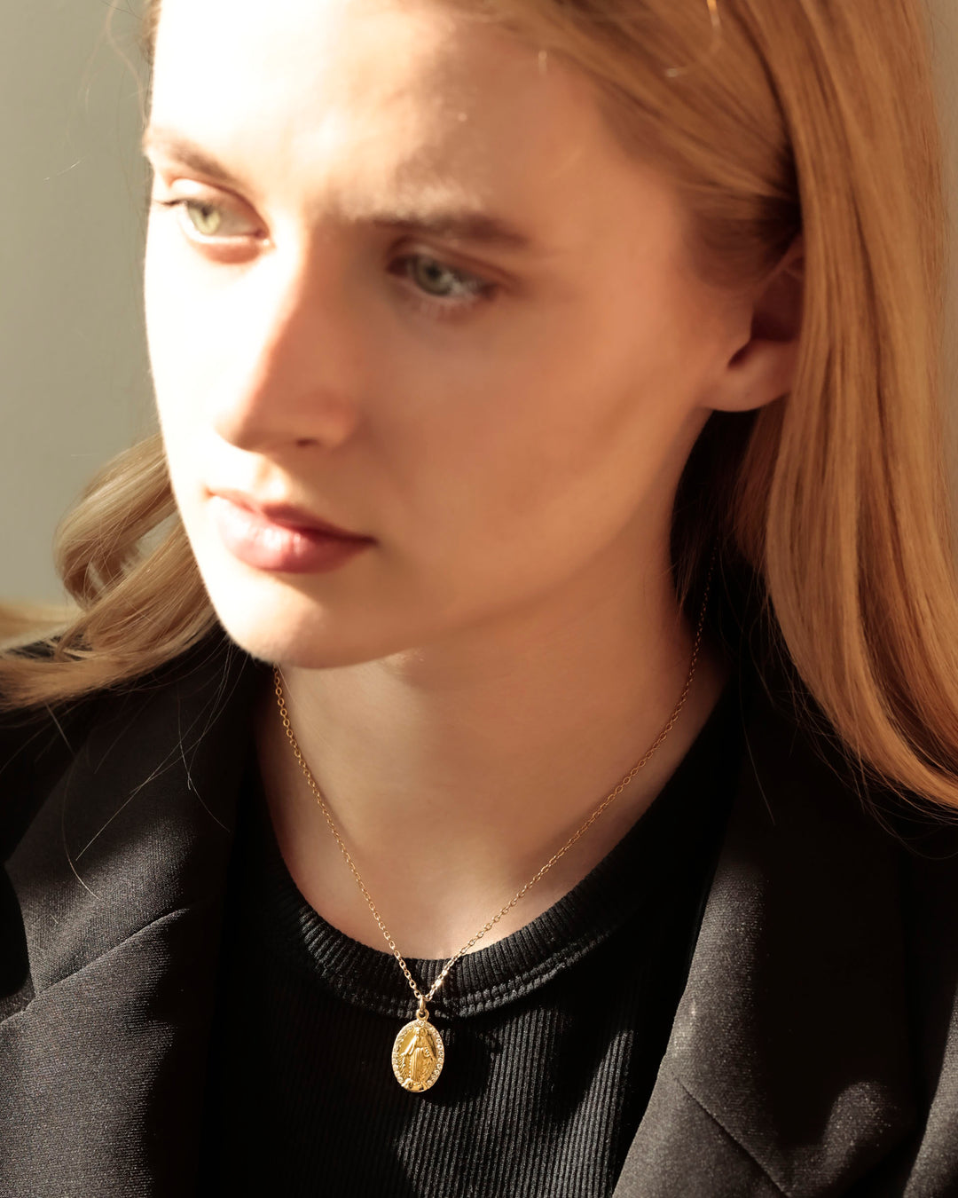 316L zilconia medai necklace #N60
