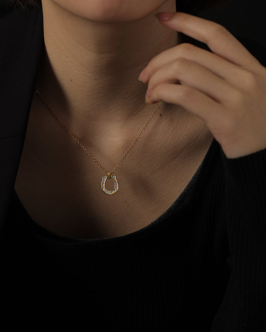 s925 horseshoe necklace #N61